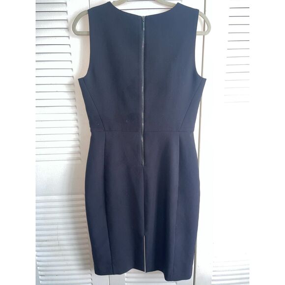 WHBM Women's Sleeveless Black and White Colorblock Sheath Midi Dress Size 8 - Picture 3 of 6